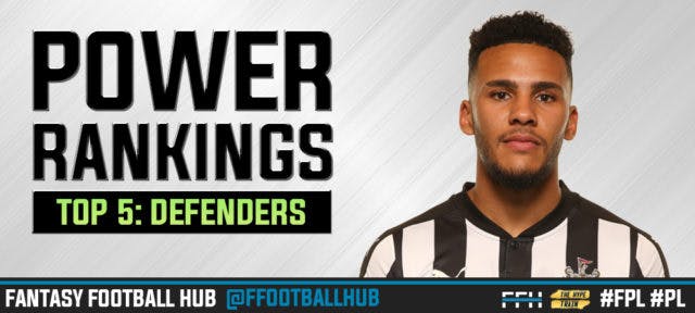 FPL Power Rankings 2017/18: Defenders (GW6)