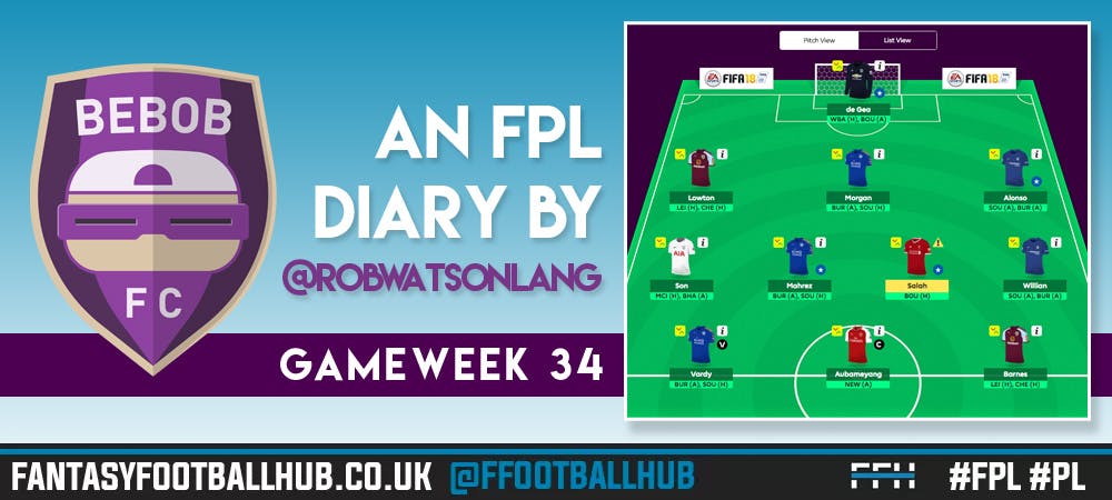 BEBOB FC – An FPL Diary by Rob Watson-Lang – GW 34