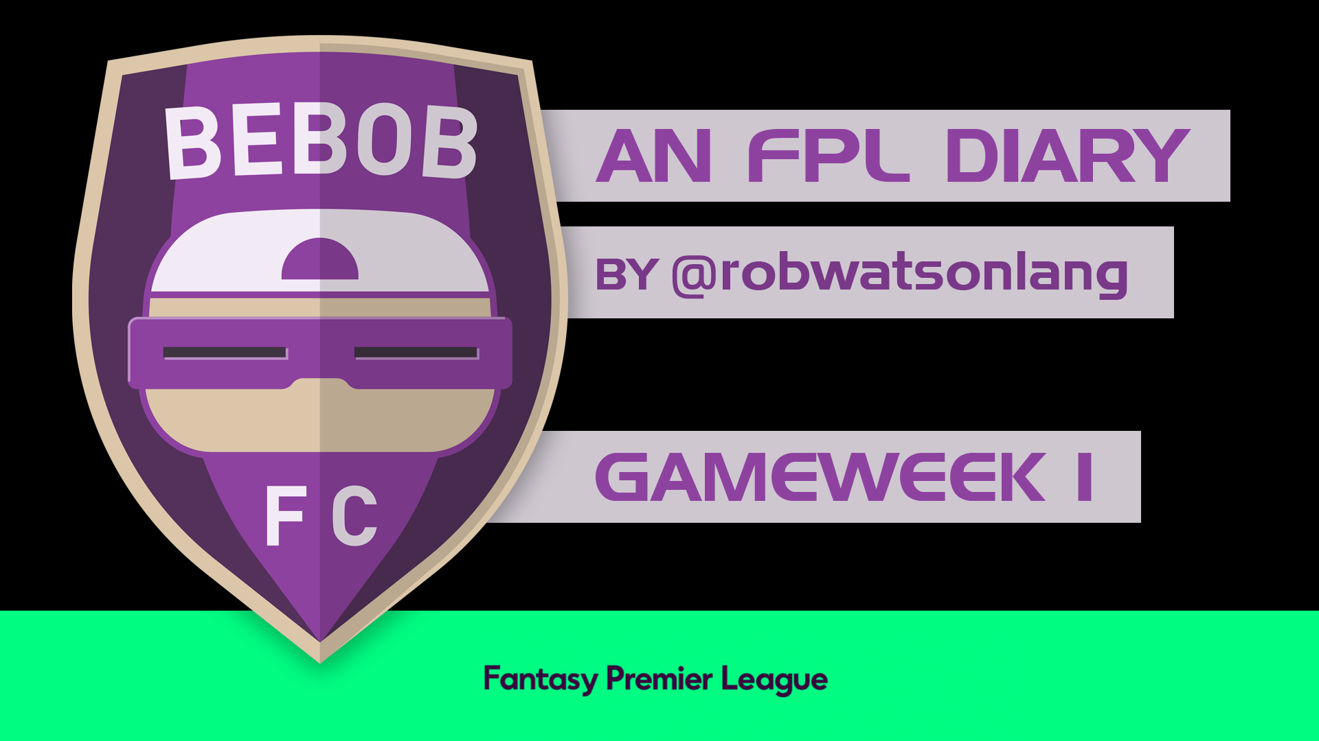 BEBOB FC – An FPL Diary by Rob Watson-Lang – GAMEWEEK 1