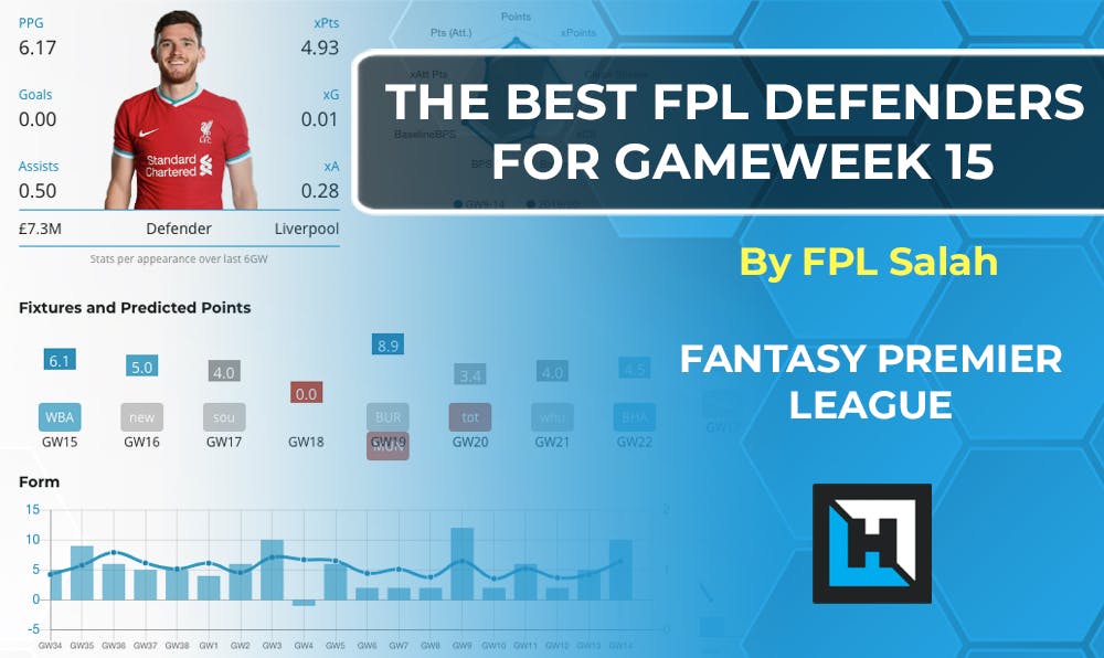 Best Defenders For Gameweek 15 | Fantasy Premier League Tips