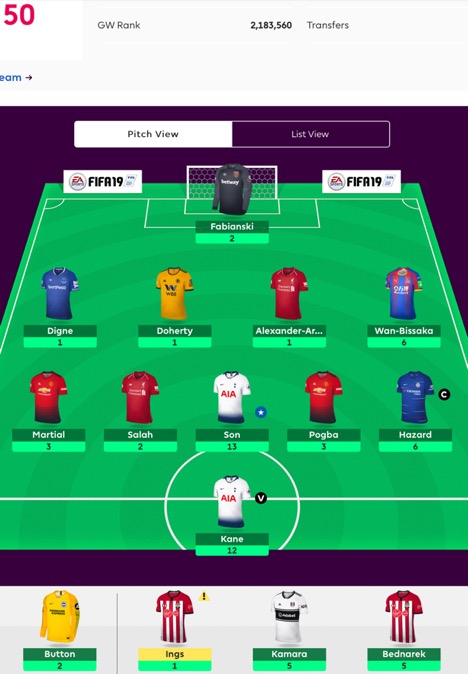 Team Reveal by Matthew Jones - GW22 - Fantasy Football Hub