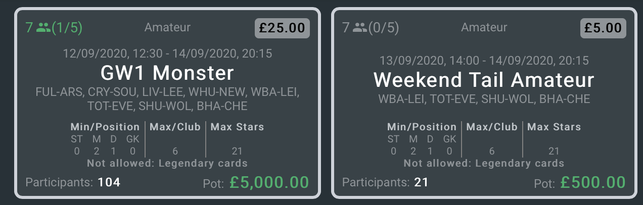 Footstock Gameweek 1