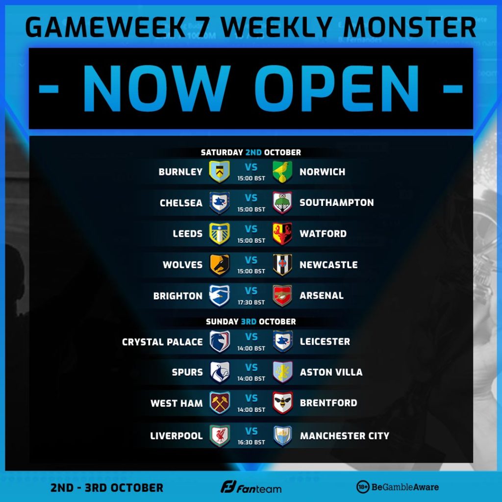 FanTeam Gameweek 7 Monster